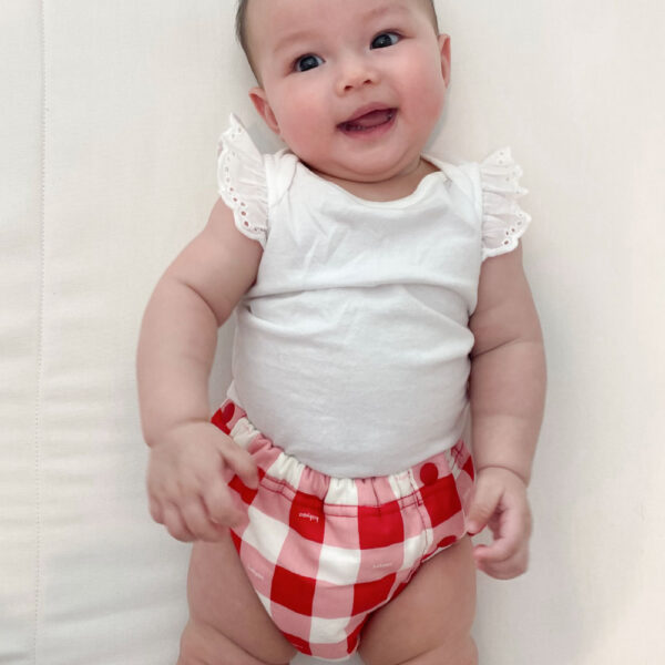 กางเกงในผ้าอ้อม Pants Diaper Check Red