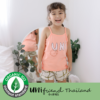 ชุดนอนเด็ก เสื้อผ้าเด็ก Peach Uni slub sleeveless