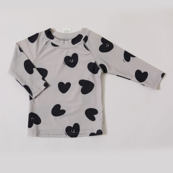 ชุดว่ายน้ำผ้าอ้อมในตัวลาย Heart Grey