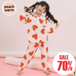 rtyrwe ชุดนอนเด็ก เสื้อผ้าเด็ก Sleepwear Face Heart9
