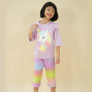 ชุดนอนเด็ก เสื้อผ้าเด็ก Rainbow Unicorn7