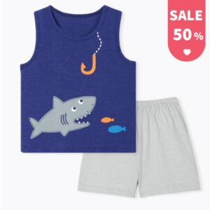 เสื้อกล้ามเด็กและกางเกงขาสั้น Shark