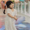 ชุดนอนกระโปรงเด็ก One piece pajamas kids Heart Rabbit (Coral)