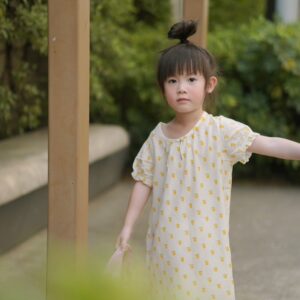 ชุดนอนกระโปรงเด็ก One piece pajamas kids Lemon (Yellow)