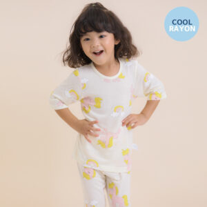 ชุดนอนเด็ก เสื้อผ้าเด็ก Unifriend Thailand รุ่น22ss/Cool Rayon-Unicorn7