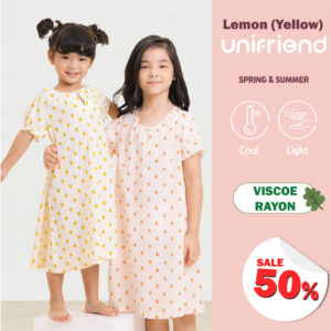 ชุดนอนกระโปรงเด็ก 22ss/One piece pajamas kids Lemon (Yellow)