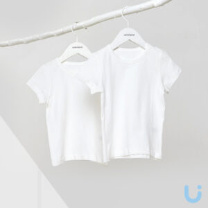 เสื้อยืดเด็ก เสื้อผ้าเด็ก Unifriend Thailand รุ่น Basic White & White (2 ตัว)
