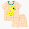 เสื้อผ้าเด็ก ชุดแขนสั้นขาสั้น Check Yellow Duck5