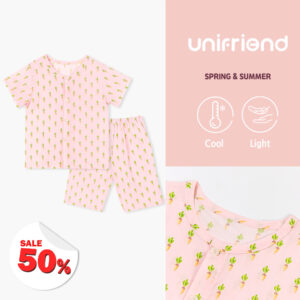 ชุดนอนเด็ก เสื้อผ้าเด็ก 22ss/Pajamas Carrot (pink)