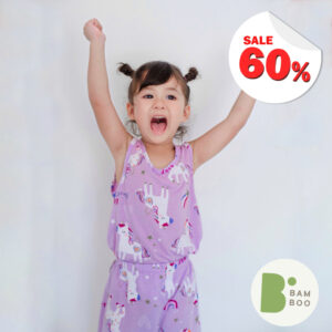 เสื้อกล้ามเด็กและกางเกงขาสั้น 22ss/Bamboo Purple Unicorn Balm