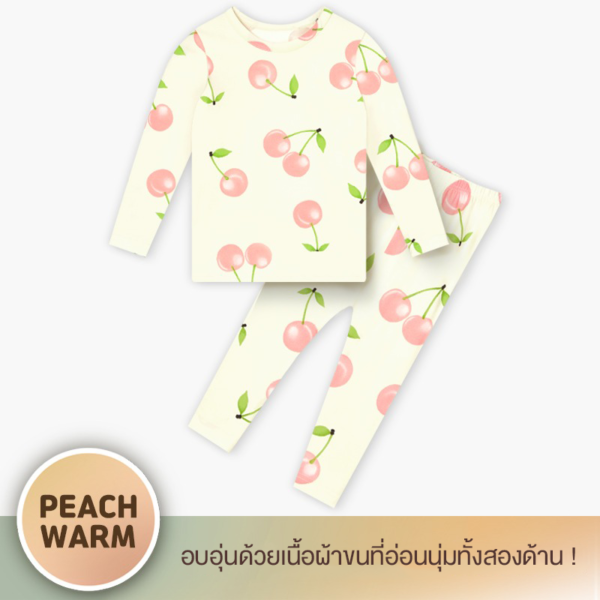 ชุดนอนเด็กแขนยาวขายาว Peach warm (Sweet Cherry)