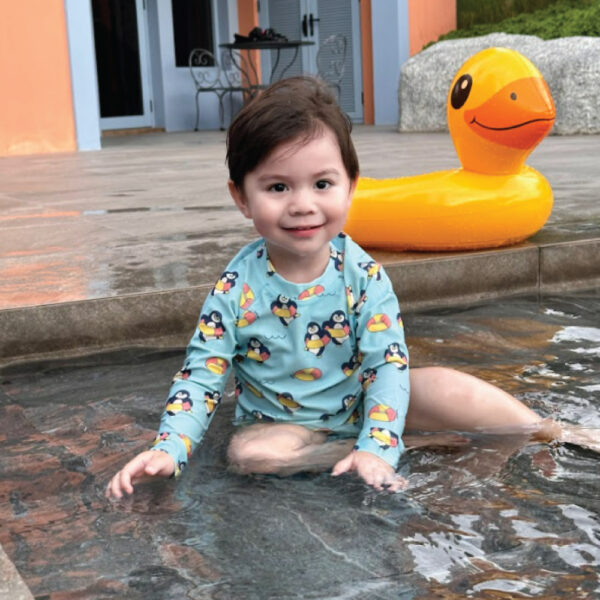 ชุดว่ายน้ำผ้าอ้อมในตัวลาย Penguin Baby rash Panty (cap/top/panty/pants)