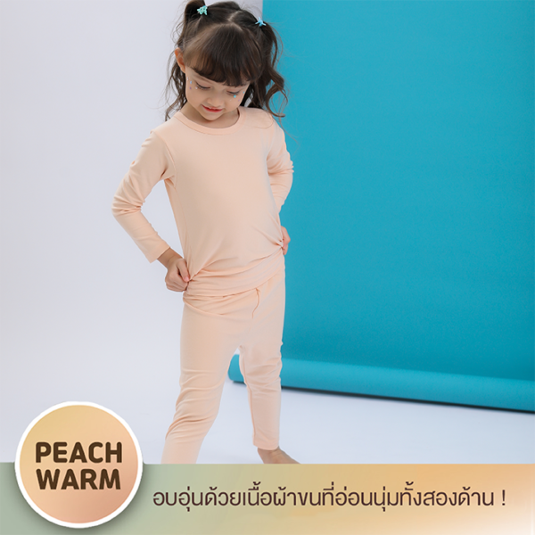ชุดนอนเด็กแขนยาวขายาว Peach warm (Pink)