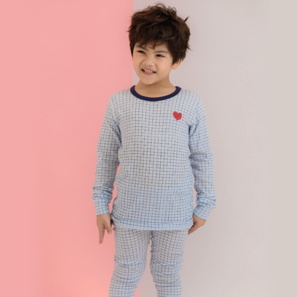 ชุดนอนเด็ก Yoruji Heart Check9 (Blue)