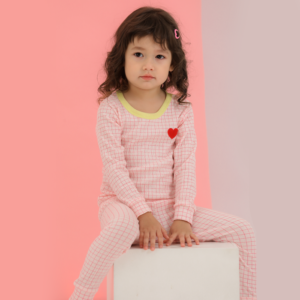 ชุดนอนเด็ก Yoruji Heart Check9 (Pink)