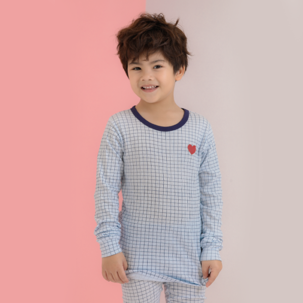 ชุดนอนเด็ก Yoruji Heart Check9 (Blue)
