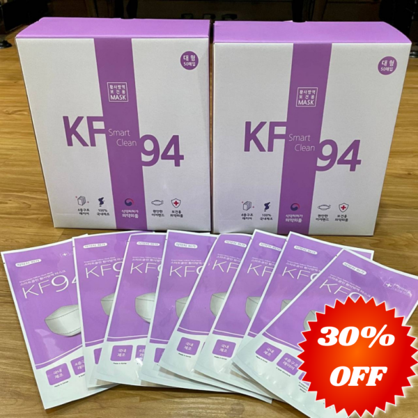30% OFF หน้ากากอนามัยนำเข้าจากเกาหลี รุ่น KF94,smart clean