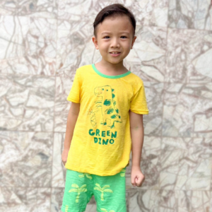 ชุดนอนเด็ก เสื้อผ้าเด็ก Green Dino5