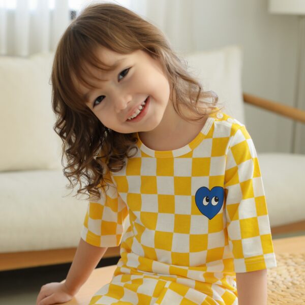 เสื้อผ้าเด็ก ชุดความยาว7ส่วน Square Label (Yellow)