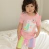 เสื้อผ้าเด็ก ชุดแขนสั้นขาสั้น Pink Unicorn