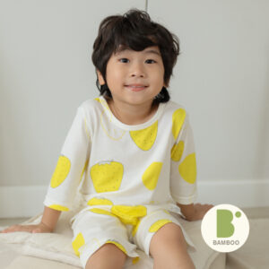เสื้อผ้าเด็ก ชุดความยาว7ส่วน Strawberry (White)