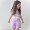 ชุดเสื้อกล้ามและกางเกงขาสั้นเด็ก  Love Bear (Violet)