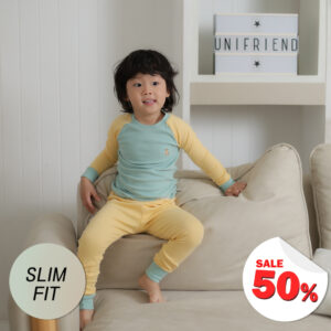ชุดนอนเด็กแขนยาวขายาว 23fw Raglan Bear (Mint)