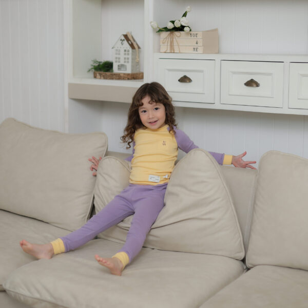 ชุดนอนเด็กแขนยาวขายาว 23fw/Raglan Bear (Yellow)
