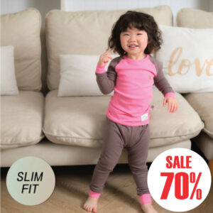 tyutr ชุดนอนเด็กแขนยาวขายาว 23fw Raglan Bear (Pink)