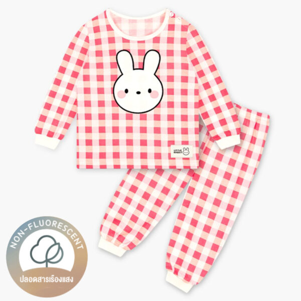 ชุดนอนเด็กแขนยาวขายาว Little Rabbit (PINK)