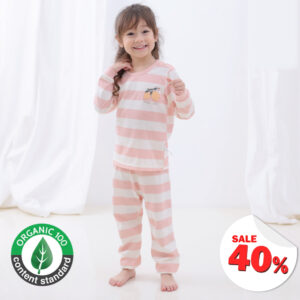 ชุดนอนเด็กแขนยาวขายาว 24ss/Organic Brown Lemon
