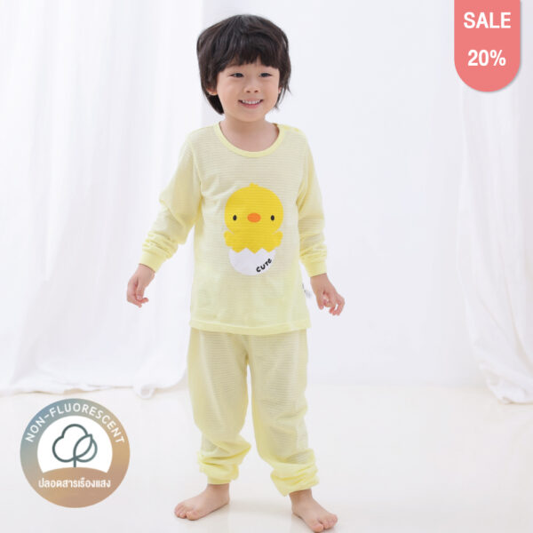 ชุดนอนเด็กแขนยาวขายาว 24ss/Cutie Duck