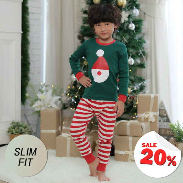 ชุดนอนเด็กแขนยาวขายาว 23fw/Snow (Green)