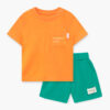 ชุดแขนสั้นขาสั้น 24ss/Happy Day (ORANGE)