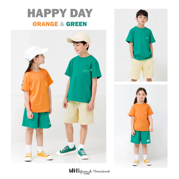 ชุดแขนสั้นขาสั้น 24ss/Happy Day (GREEN)