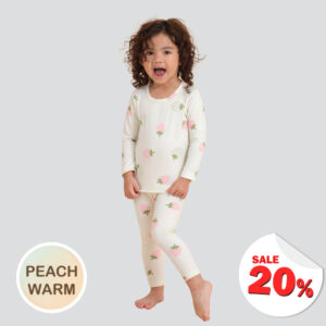 ชุดนอนเด็กแขนยาวขายาว 24fw/Peach Warm set Sweet Berry