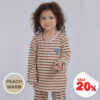ชุดนอนเด็กผ้านุ่ม 24fw/Peach Warm Mini Heart (Brown)