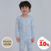 ชุดนอนเด็กแขนยาวขายาว 24fw/Peach Warm set Candy Bear (Blue)