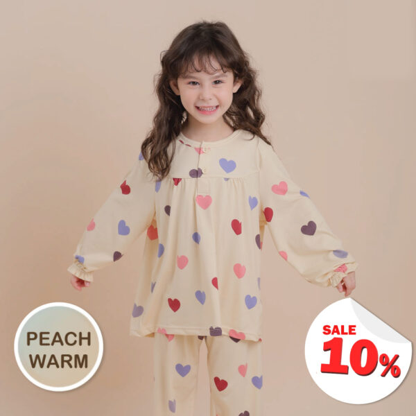 ชุดนอนเด็กผ้านุ่ม 24fw/Peach Warm Heart