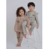 ชุดนอนเด็กผ้านุ่ม 24fw/Peach Warm Mini Heart (Brown)