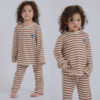 ชุดนอนเด็กผ้านุ่ม 24fw/Peach Warm Mini Heart (Brown)