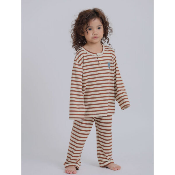 ชุดนอนเด็กผ้านุ่ม 24fw/Peach Warm Mini Heart (Brown)
