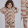 ชุดนอนเด็กผ้านุ่ม 24fw/Peach Warm Mini Heart (Brown)