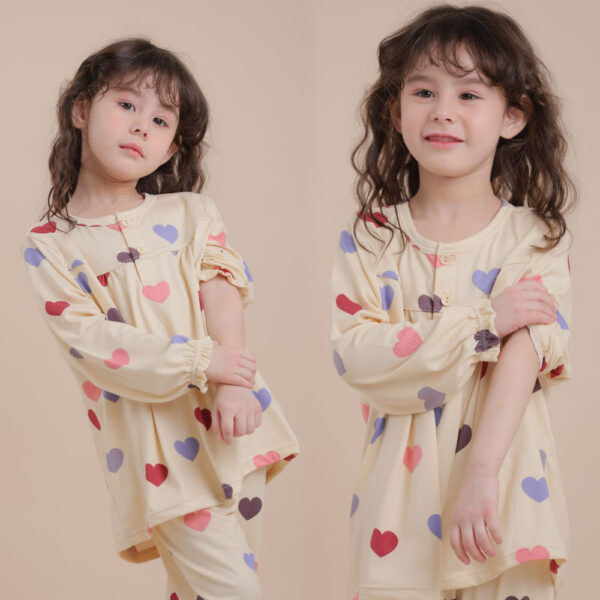 ชุดนอนเด็กผ้านุ่ม 24fw/Peach Warm Heart