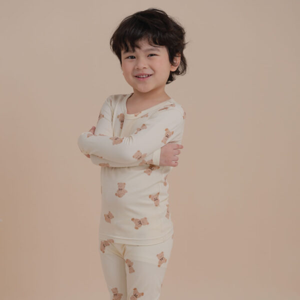 ชุดนอนเด็กแขนยาวขายาว 24fw/Peach Warm set Little Bear