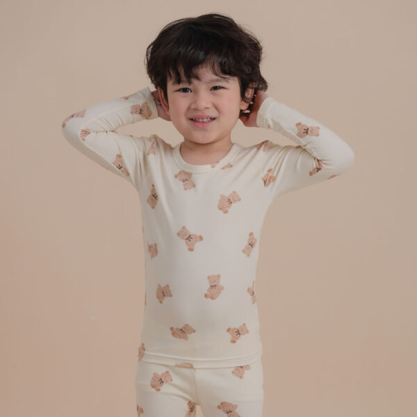 ชุดนอนเด็กแขนยาวขายาว 24fw/Peach Warm set Little Bear