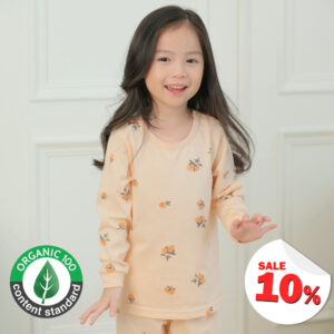 ชุดนอนเด็กแขนยาวขายาว 25ss/Organic Orange