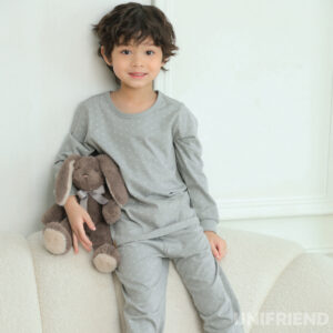 ชุดนอนเด็กแขนยาวขายาว 25ss/Organic Soft (GRAY)