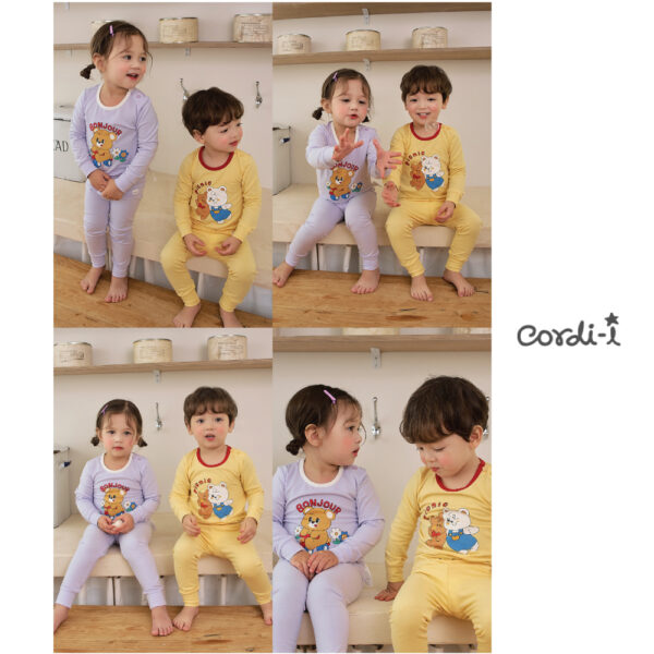 Cordi-I 25ss/ชุดนอนแขนยาวขายาว ผ้า Single Span Bonjour bear