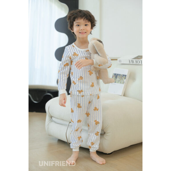 25ss/ชุดนอนแขนยาวขายาว Teddy bear (BLUE)